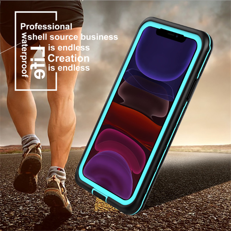 Nuovo pc + tpe + pet custodia antipolvere antipioggia impermeabile per iPhone 11 (blu) cover posteriore trasparente