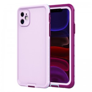 Iphone 11 caso impermeabile all'acqua completamente impermeabile per iPhone 11 caso impermeabilizzazione (porpora) con copertura di fondo del colore solido