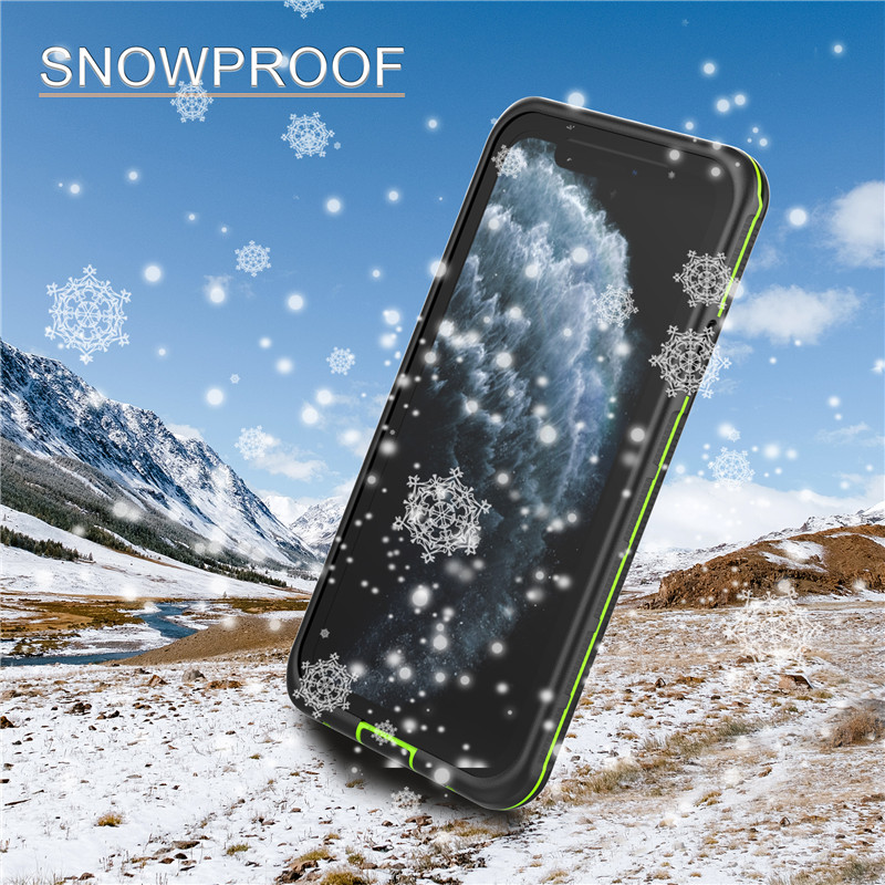 Top waterproof iphone case iphone 11 pro gre contenitore a prova d'acqua (nero) con copertura di colore solido