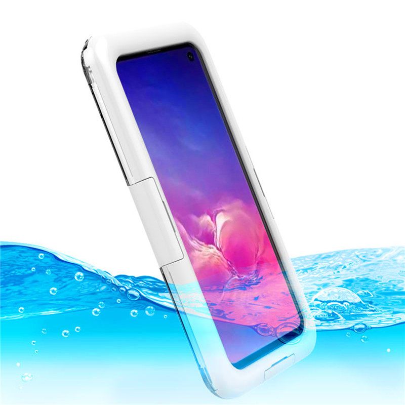 Casse telefoniche con acqua in loro telefono custodia di protezione dell'acqua per Samsung S10 (Bianco)