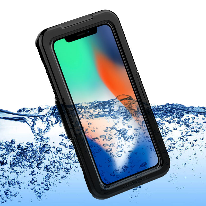 Custodia impermeabile per nuoto per iPhone XS Max (nera)